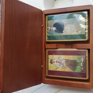 Vintage Norm thompson Playing cards with case